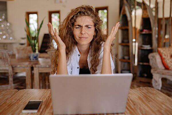 Confused Woman Laptop